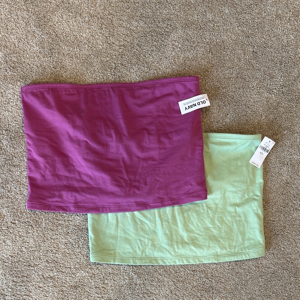 Old Navy Magenta and Mint Tube Tops NWT